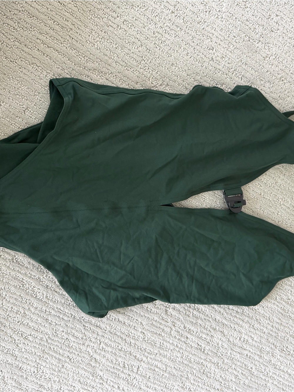 Forest Green One-Piece Swim Suit with Buckle Detail